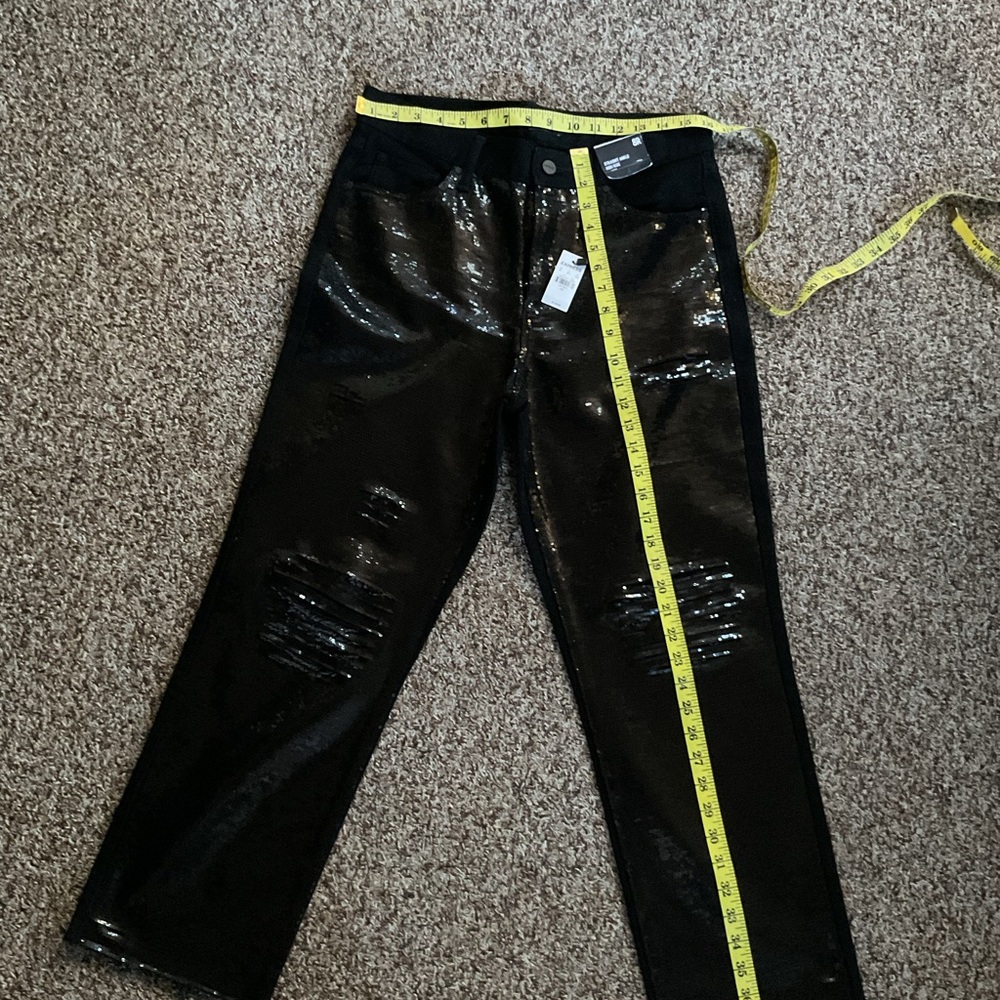 Express High-Rise Black Sequin Jeans - Picture 3 of 13